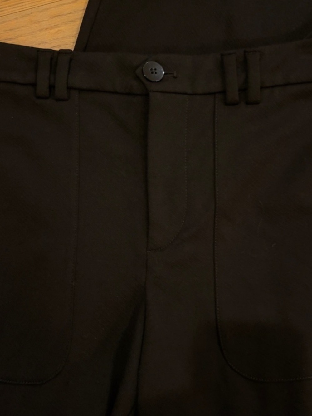 Anthropologie Essential Twill Flare Trouser Pants Black Size 8 - Picture 10 of 11